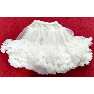 White Fluffy Petticoat Tutu Layered Tulle Skirt Halloween